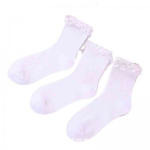 Women's medium tube lace sports versatile cotton socks