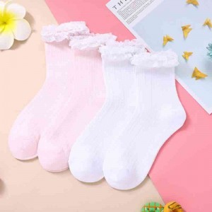 Women's medium tube lace sports versatile cotton socks