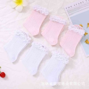 Women's medium tube lace sports versatile cotton socks