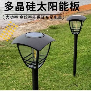 跨境新款钨丝太阳能草坪灯 户外防水LED灯庭院景观灯插地