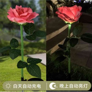太阳能灯 LED玫瑰花户外庭院草坪灯