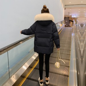 패딩 솜옷 여자 쇼트 화이트 오리털 두께 보온 외투 
