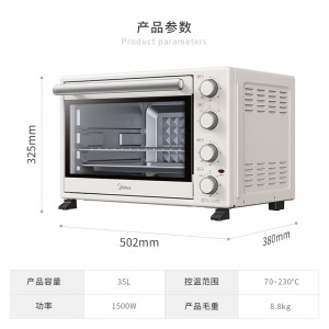 미드 (Midea) 가정용 다기능 전기 오븐 기계식 조작 독립 제어 온도 