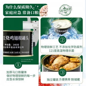 红烧鸡翅根罐头鸡肉制品即食下饭菜小鸡腿熟食 340克*12罐