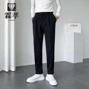 直筒宽松男士西装裤子