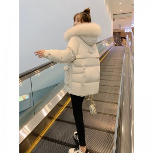 패딩 솜옷 여자 쇼트 화이트 오리털 두께 보온 외투 
