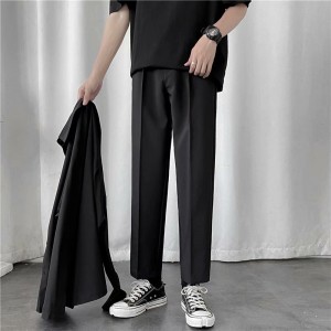直筒宽松男士西装裤子