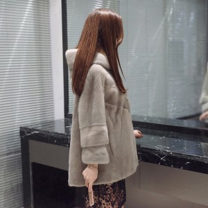外套女 水貂皮 大衣 貂毛 母貂裘皮