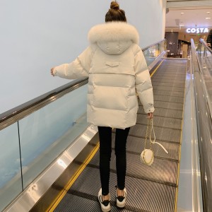 패딩 솜옷 여자 쇼트 화이트 오리털 두께 보온 외투 