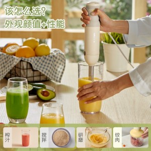 婴儿辅食机 手持料理机 搅拌棒 绞肉研磨机 家用多功能榨汁机五件套