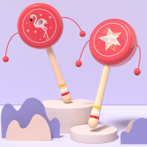 红色拨浪鼓 摇鼓 玩具婴幼儿听力 抓握训练   安抚玩具