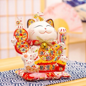 招财猫 10寸电动 摇手发财猫 家居陶瓷装饰工艺品