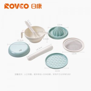 宝宝辅食工具套装手动研磨器食物果泥研磨棒7件套