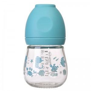 A glass bottle for a newborn baby