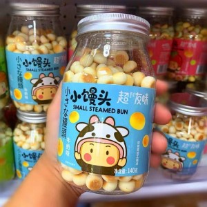 儿童牛奶饼干小馒头140g罐装休闲小零食