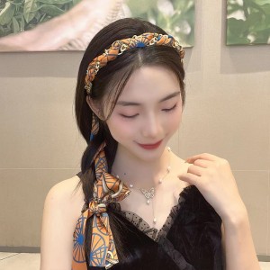 复古宫廷风发箍飘带链条头箍气质丝巾发带绑发一体编发头饰女夏季