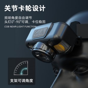感应头灯 超长续航LED夜钓强光充电超亮头戴式电筒