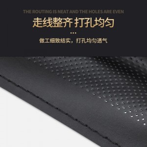 真皮手缝汽车方向盘套  把套 皮套 -黑线