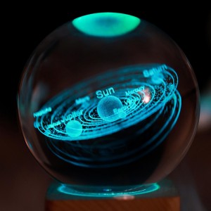 芷墨水晶球3D内雕立体雕刻宇宙星空系列银河系摆件生日礼物
