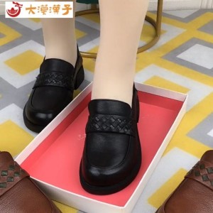 두꺼운 밑창 둥근 구두 신상 참 부드러운 가죽 단화 