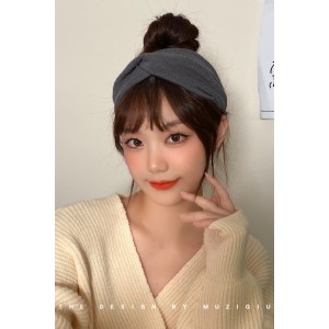봄여름 머리띠 여자 와이드 한국 왕홍 백합 외출 머리 장식 일상 외 기질 머리띠 