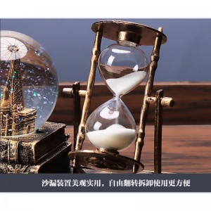 带灯光音乐家居桌面装饰公室创意摆件送男女朋友生日礼物教师节礼物 复古水晶球金色
