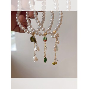 Pearl Bracelet Hairband Headband Female Summer Temperament ins Leather Band Super Fairy Leather Cover