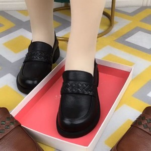 두꺼운 밑창 둥근 구두 신상 참 부드러운 가죽 단화 