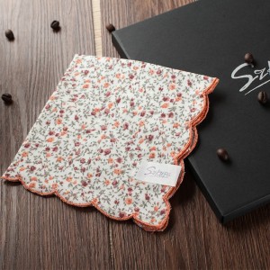 Double cotton yarn crushed flowers, pure cotton-edged small handkerchief, lace ladies handkerchief
