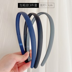磨砂发箍女 宽边发捆发箍 简约发卡 中号加粗款3件套
