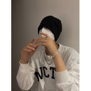 검은 모자 남자 춘추 백합 털모자 냉모 모자 모자 비니 모자 