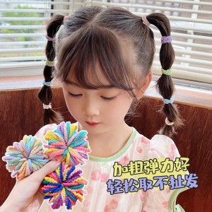 Children's candy colored leather band, baby's head rope does not hurt hair, high elastic rubber band, cute girl's hair accessories