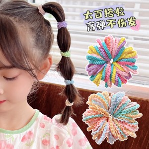 Children's candy colored leather band, baby's head rope does not hurt hair, high elastic rubber band, cute girl's hair accessories