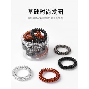 电话线发圈女 小号细款扎头发头绳 简约发绳 黑色皮筋