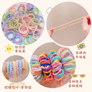 Children's candy colored leather band, baby's head rope does not hurt hair, high elastic rubber band, cute girl's hair accessories