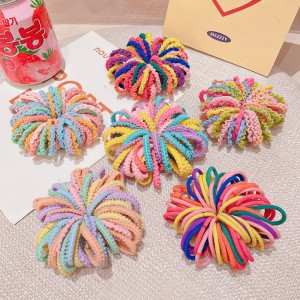 Children's candy colored leather band, baby's head rope does not hurt hair, high elastic rubber band, cute girl's hair accessories