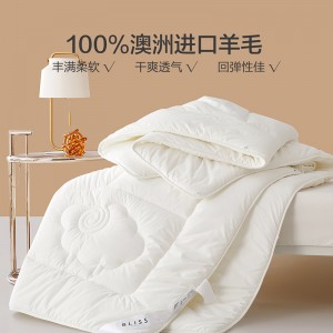 100%澳洲进口羊毛被子 抗菌春秋被芯