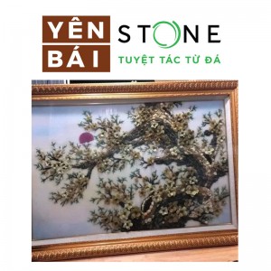 越南白石画 办公装饰石画 茶室壁画