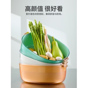 洗菜盆 沥水篮 厨房双层洗菜篮 滤水洗水果神器 淘菜盆 水果盘