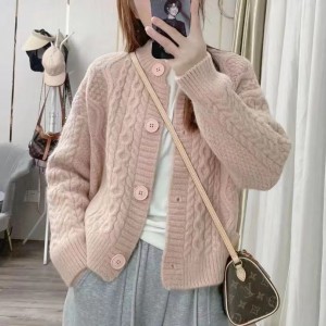 麻花毛衣 外套女早春秋季 2023年新爆款 女装减龄漂亮 洋上衣针织开衫