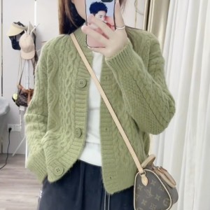 麻花毛衣 外套女早春秋季 2023年新爆款 女装减龄漂亮 洋上衣针织开衫