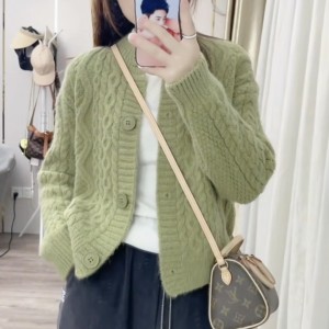 麻花毛衣 外套女早春秋季 2023年新爆款 女装减龄漂亮 洋上衣针织开衫