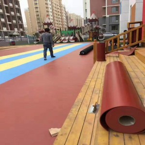 户室外pvc运动阳台顶楼地胶 球场塑胶地板 防水防晒防滑幼儿园epdm