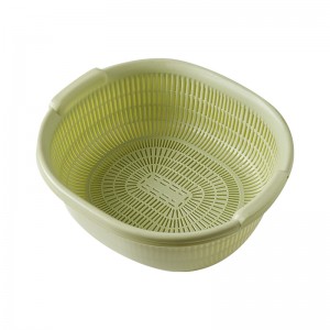 洗菜盆 塑料双层沥水篮子 漏盆 淘米神器 菜蓝淘菜盆 家用厨房洗水果盘