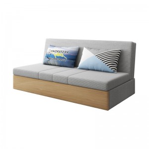 Solid wood armless storage folding bed, small unit living room, telescopic lazy sofa bed