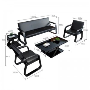商务接待简约会客洽谈现代三人位铁艺办公室沙发
