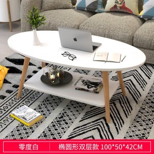 北欧迷你小圆桌 简约圆形小户型客厅桌子 家用沙发卧室创意双层茶几