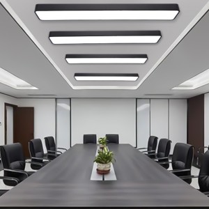 简约现代led吸顶灯 长条形造型灯 长方形办公室灯 工作室写字楼工作室会议室培训室教室健身房网咖汽车美容店灯