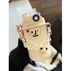 水杯 吸管杯 女生高颜值夏季2023新款双饮水壶 便携式耐高温塑料杯子