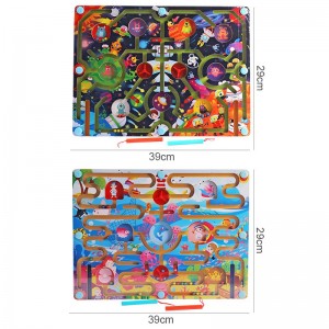 Wooden Magnetic Maze Space Ocean Puzzle Children's Toy Intelligence Maze